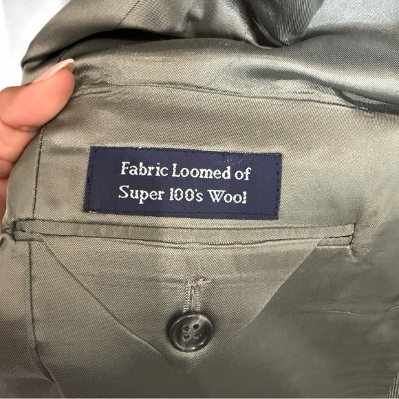 Vintage Burberrys Wool Suit Mens 42R Gray 2 Piece Blazer Pants - Picture 6 of 14